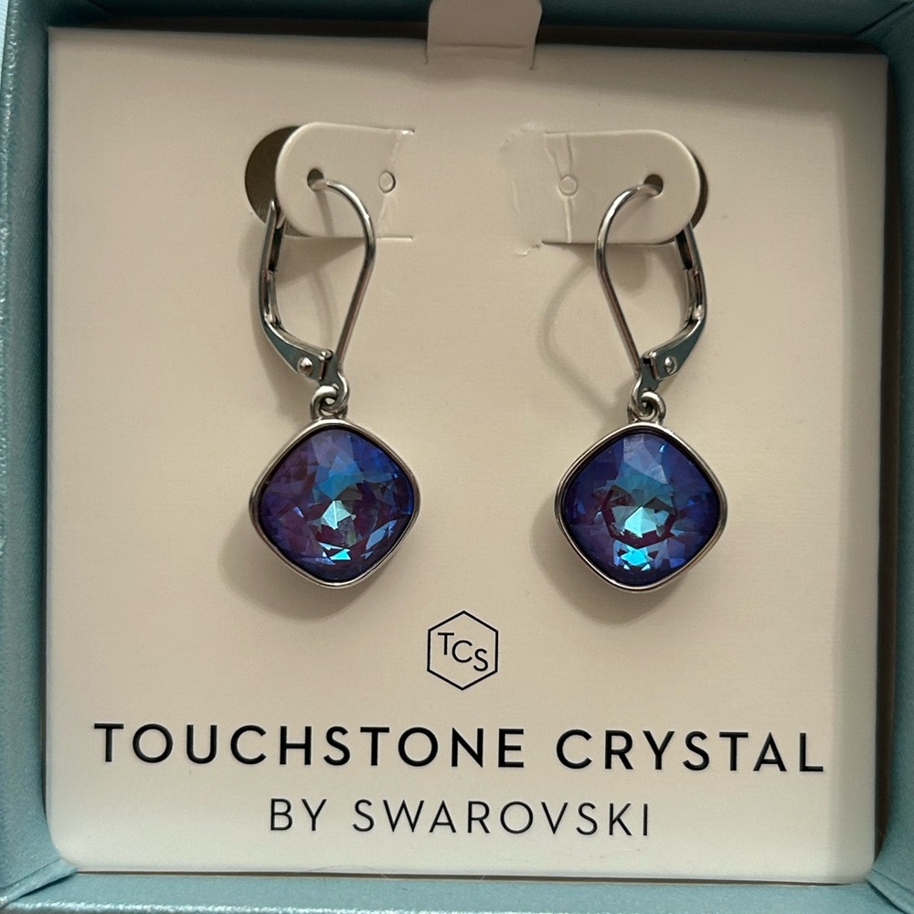 Touchstone Crystal Purple Earrings